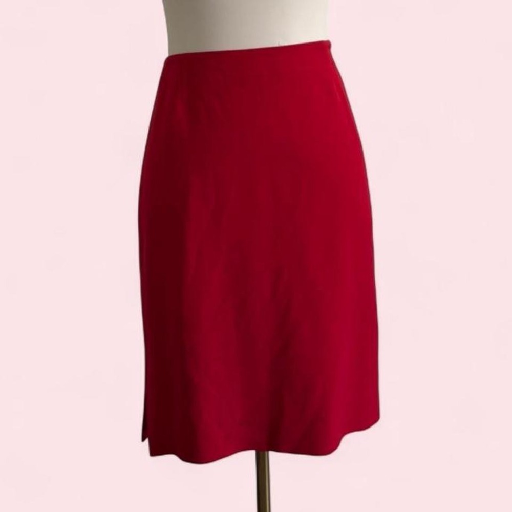 Liz Claiborne Red Midi Pencil Skirt Size 12 Petite
